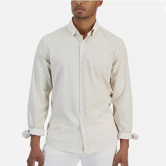 Alfani Men’s Long Sleeve Vanilla Ice Button-Down Shirt. NEW! - Picture 6 of 7